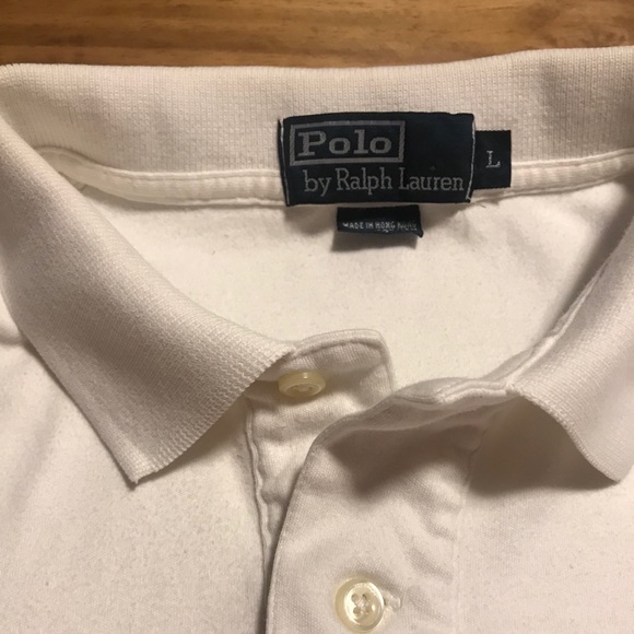 Cream Ralph Lauren Polo. Sz. L - Picture 4 of 8